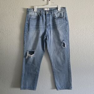 RSQ 11/30waist womens light wash distressed boyfriend jeans